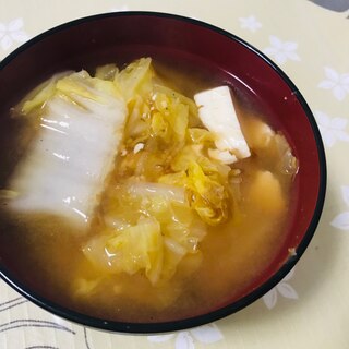 即席！白菜と豆腐のお味噌汁